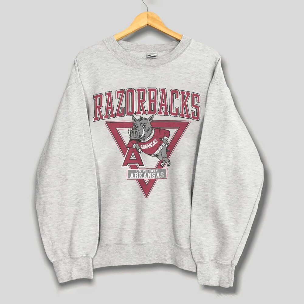 Vintage University of Arkansas Razorbacks Sweatshirt, 90s NCAA Men Women Shirt